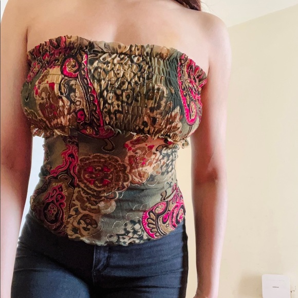 Ruched Mesh Tube Top - Picture 11 of 12